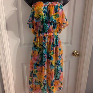 Into the Bleu sheet floral dress or swim cover - S